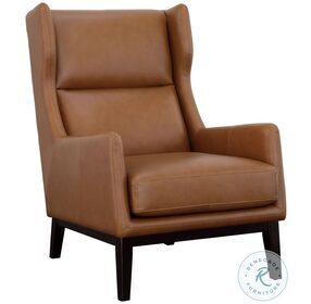 Boston Buckman Brown Leather Accent Chair