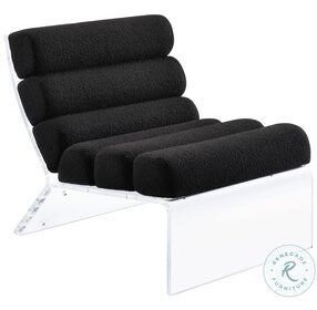 Serreta Black Boucle Armless Accent Chair