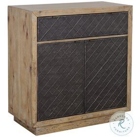 Lennox Distressed Tyler Natural And Black 1 Drawer 2 Door Cabinet
