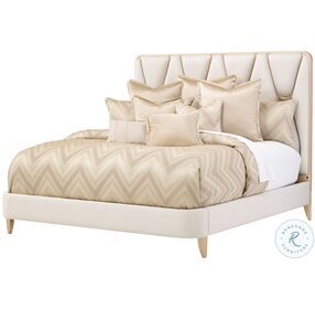 La Rachelle Champagne California King Upholstered Panel Bed