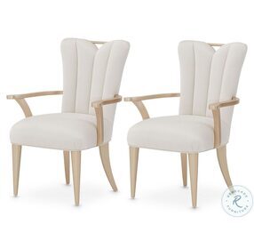 La Rachelle Medium Champagne Dining Arm Chair Set of 2