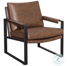 Rosalind Umber Brown And Gunmetal Accent Chair