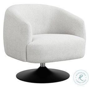 Dave Beige And Matte Black Swivel Accent Chair