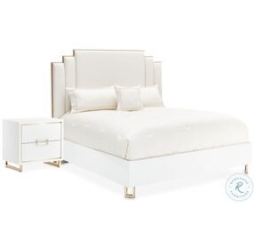 Palm Gate Clould White Upholstered Panel Bedroom Set