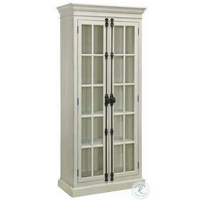 Florence Antique White Curio Tall Cabinet