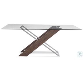 Harmon Gunmetal And Smoked Poplar Glass Top Rectangular Dining Table