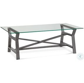 Ross Pewter Glass Top Rectangular Cocktail Table