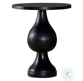 Dianella Black Stain Round Pedestal Accent Table
