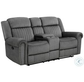 Brennen Charcoal Double Reclining Console Loveseat