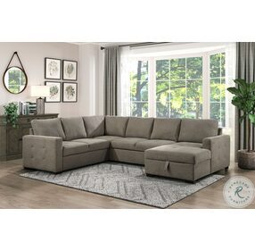 Elton Brown 3 Piece RAF Chaise Sectional with Pull out Bed