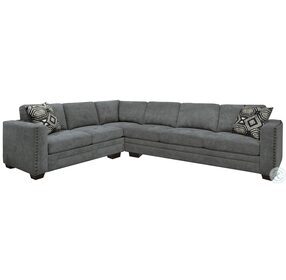 Sidney Gray 2 Piece Sectional with USB Ports