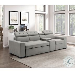 Farrah Light Gray Right Console Sofa
