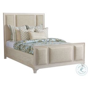 Newport Sandstone and Sailcloth Crystal Cove Queen Upholstered Panel Bed By Barclay Butera