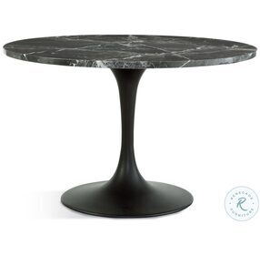 Dunham Black Marble Top Round Dining Table