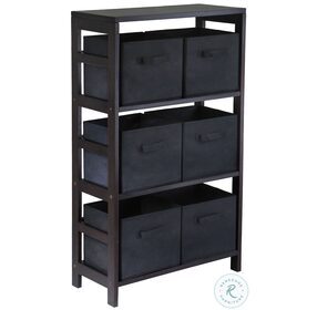 Capri 3-Section M Storage Shelf with 6 Black Baskets