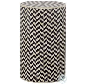 Dylan Obsidian Black And Bone White Accent Table