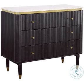 Davina Carlyle Black And Gold 3 Drawer Chest