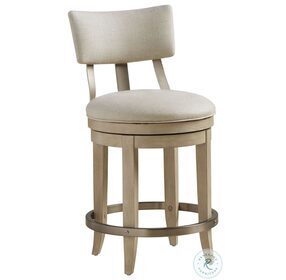 Malibu Ivory And Fawn Cliffside Swivel Upholstered Counter Height Stool By Barclay Butera