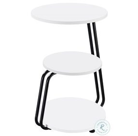 Hilly White And Black 3 Tier Side Table