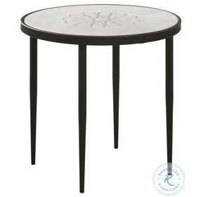 Kofi White And Black Marble Top Side Table