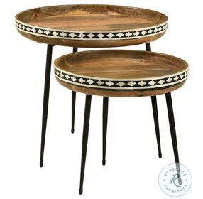 Ollie Natural And Black 2 Piece Nesting Table