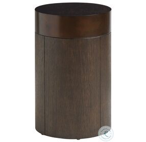 Park City Chestnut Brown And Burnished Bronze Black Diamond Round End Table