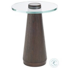 Park City Chestnut Brown And Burnished Bronze Apex Glass Top Accent Table