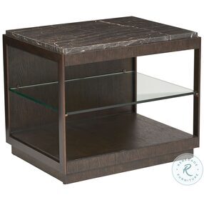 Park City Alpine Marble And Burnished Bronze Summit Rectangular End Table