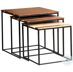 Belcourt Natural And Black 3 Piece Nesting Tables