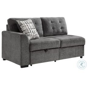 Lanning Gray LAF Loveseat With Pull Out Ottoman