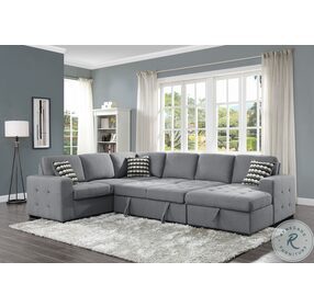 Solomon Gray Sectional With Pull Out Bed