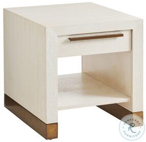 Carmel Winter White And Calais Brass Huckleberry Drawer End Table