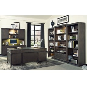 Urban Gray Executive Desk Home Office Set