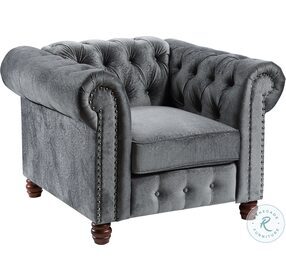Welwyn Dark Gray Velvet Chair