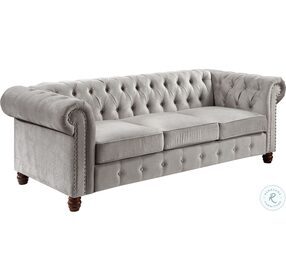 Welwyn Gray Velvet Sofa