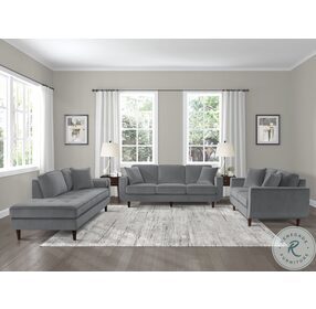 Rand Gray Velvet Living Room Set