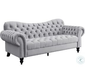 Rosalie Light Gray Velvet Sofa