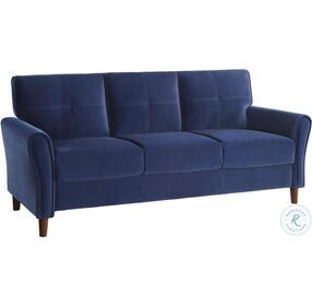 Dunleith Blue Velvet Sofa