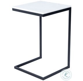Lawler White and Black End Table