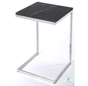 Lawler Black Stone And Silver End Table