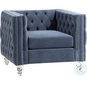 Orina Blue Velvet Chair