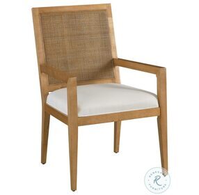 Laguna Linen White And Light Nutmeg Smithcliff Woven Arm Chair by Barclay Butera