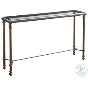 Laguna Textured Brass Bluff Metal And Glass Console Table by Barclay Butera