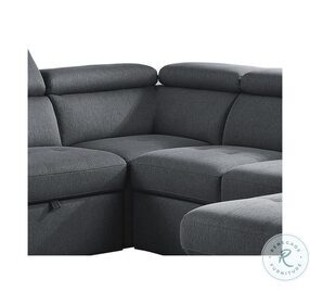 Berel Dark Gray Corner Seat With Adjustable Headrests