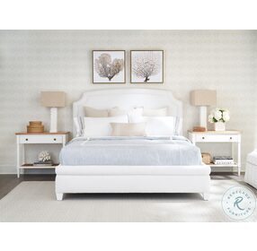 Laguna Pearl White Avalon Upholstered Panel Bedroom Set by Barclay Butera