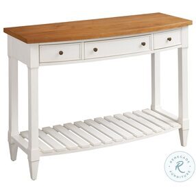 Laguna Linen White Temple bow front Console Table by Barclay Butera