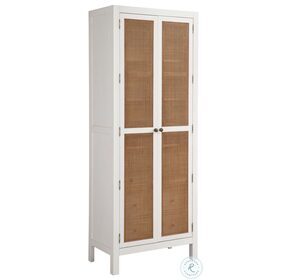 Laguna Linen White And Light Nutmeg Surf Storage Cabinet by Barclay Butera