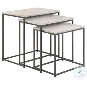 Caine White And Black 3 Piece Nesting Table