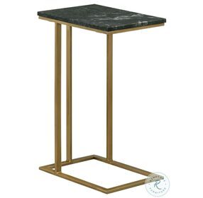 Vicente Grey Marble And Antique Gold  Accent Table