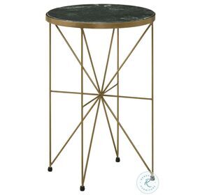Eliska Green And Antique Gold Accent Table